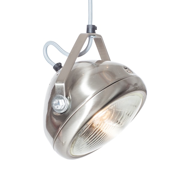 Lampe suspendue No.5 phare argent - faite de phare vintage - lampe suspendue avec cordon de fer