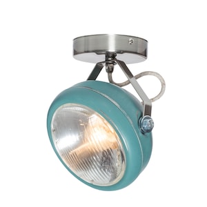 No.7 spotlight in aqua – vintage lamp made of headlight - handmade – wall or ceiling light - vintage or industrial interior