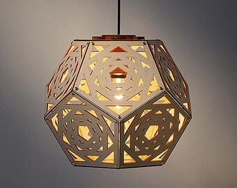 No.34 suspension en bois découpé au laser fait main Dutch Design de Rotterdam