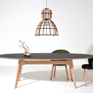 Nr.19XL Industrielampe – lasergeschnittenes MDF – Industrie – Hängelampe – niederländisches Design – MDF mit schwarzen Kanten