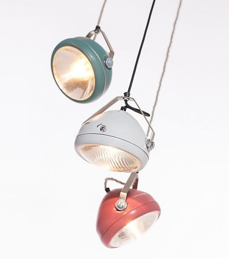 No.5 vintage headlight in aqua hanging lamp spotlight industrial lighting image 3