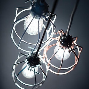 No.15 Industrial Pendant in white Cage Lamp image 6