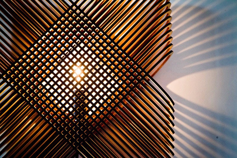 No.39 Ovals wall lamp wall light lasercut wood minimal design Dutch design made in Holland image 3