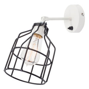 No.15 Wall lamp White with Black cage