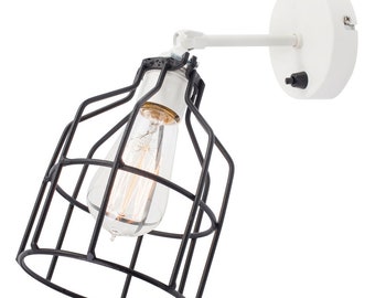 No.15 Wall lamp White with Black cage