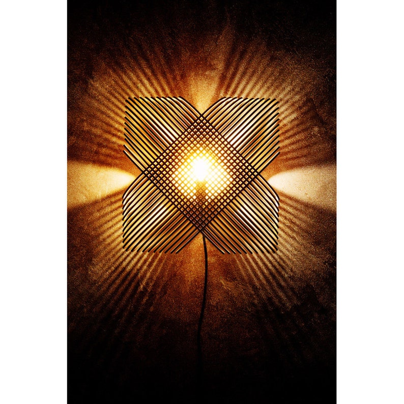 No.39 Ovals wall lamp wall light lasercut wood minimal design Dutch design made in Holland image 7