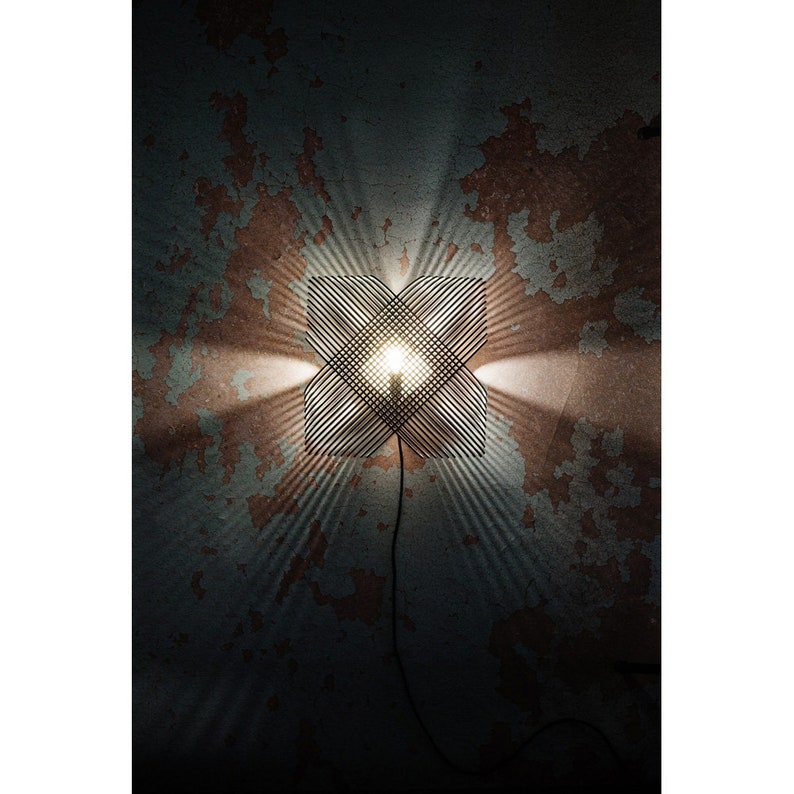 No.39 Ovals wall lamp wall light lasercut wood minimal design Dutch design made in Holland image 8