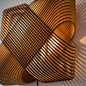 No.39 Ovals wall lamp wall light lasercut wood minimal design Dutch design made in Holland image 2