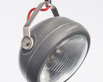 No.5 vintage headlight in grey – hanging lamp – spotlight - industrial lighting