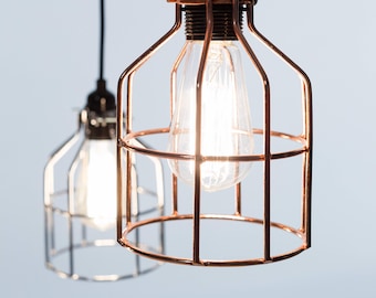 No.15 Industrial Pendant in bronze - Cage Lamp