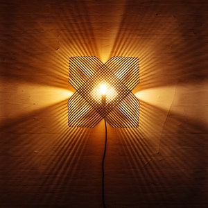 No.39 Ovals wall lamp wall light lasercut wood minimal design Dutch design made in Holland image 6