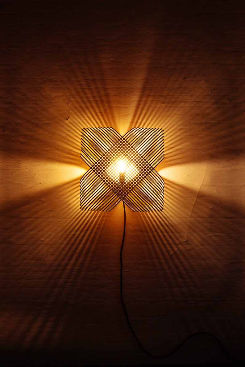No.39 Ovals wall lamp wall light lasercut wood minimal design Dutch design made in Holland image 6