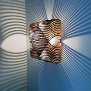 No.39 Ovals wall lamp wall light lasercut wood minimal design Dutch design made in Holland image 1