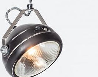 No.5 vintage headlight in black – hanging lamp – spotlight - industrial lighting