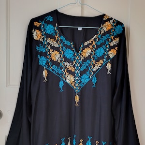 Bohemian Vintage Black Embroidered Top  M/L