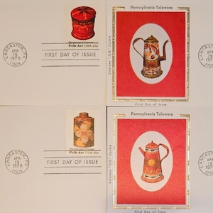 The Pennsylvania toleware Set of 8 Colorano Silk Cachet USA First Day Covers