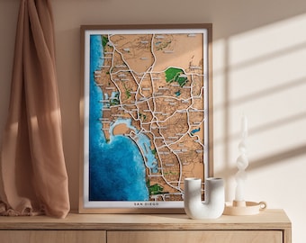 3D Multilayer City Map with texts | 3D City wood Map | 5th anniversary gift | Wooden Map | Gift for her | 3 Layers Frame |  Perfect gift