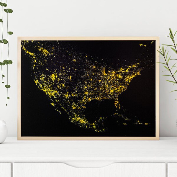 Map of United States at Night - Il 600x600.2805288692 Kvux 