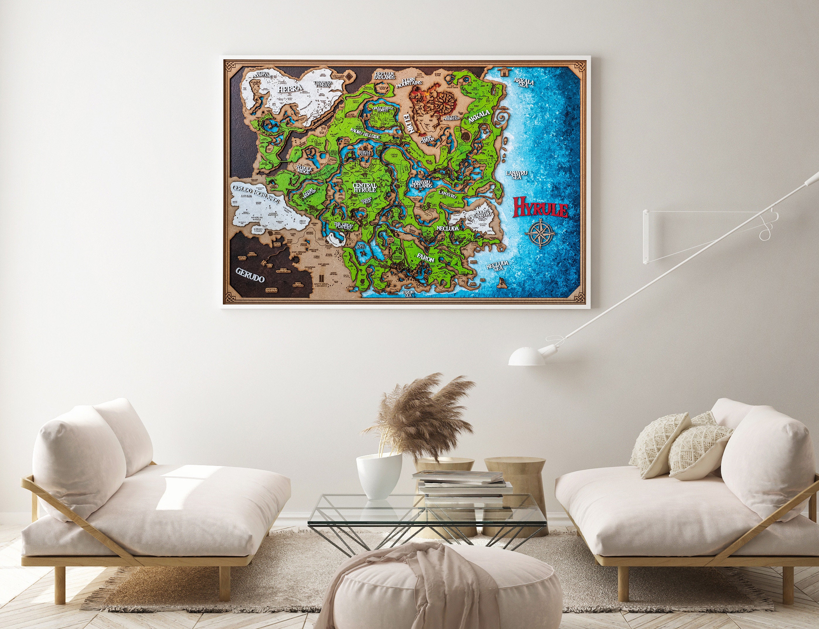 Legend of Zelda Breath of the Wild Map Nintendo Room Decor 