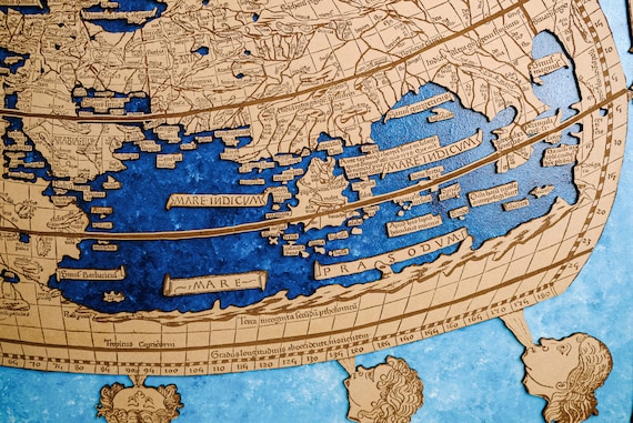 プトレマイオスの世界地図。古地図 クラウディオ