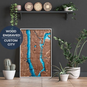 Aangepaste stadsplattegrond. Elke stad gegraveerd in hout en lasergesneden. Aangepaste houten kaart. Houten stadsplattegrond. Hout kunst. Gepersonaliseerde geschenken