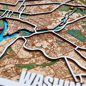3D Multilayer Stadt Karte | 3D Stadt Holz Karte | 5 Jahre Jubiläumsgeschenk | Holzkarte | Geschenk für Sie | 3 Schichten Rahmen | Laser Cut | Perfektes Geschenk
