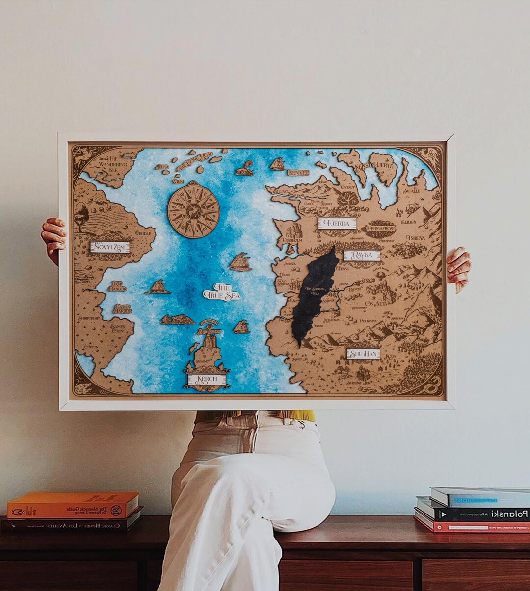 Shadow Bone Map 3D Wood Grishaverse Map - Shadow and Bone Hand Painted Wall Art - Multi ...