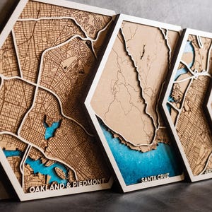 Laser Wood Decor Stadt Holzkarte Laser gravierte Landkarte Kunst Holzkarte Bern Laser Holz Karte Weltstadt Custom Hexagon Map Custom Holz Map