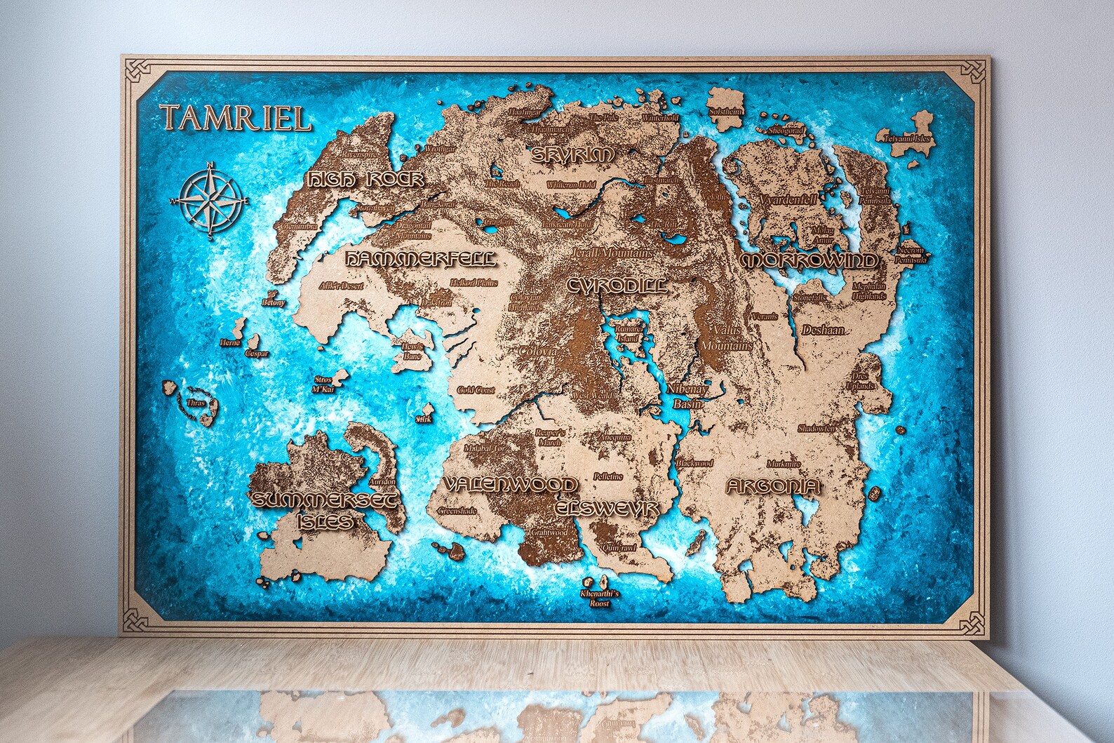 Skyrim Map Tamriel Map Map of Skyrim Skyrim Map Poster Etsy