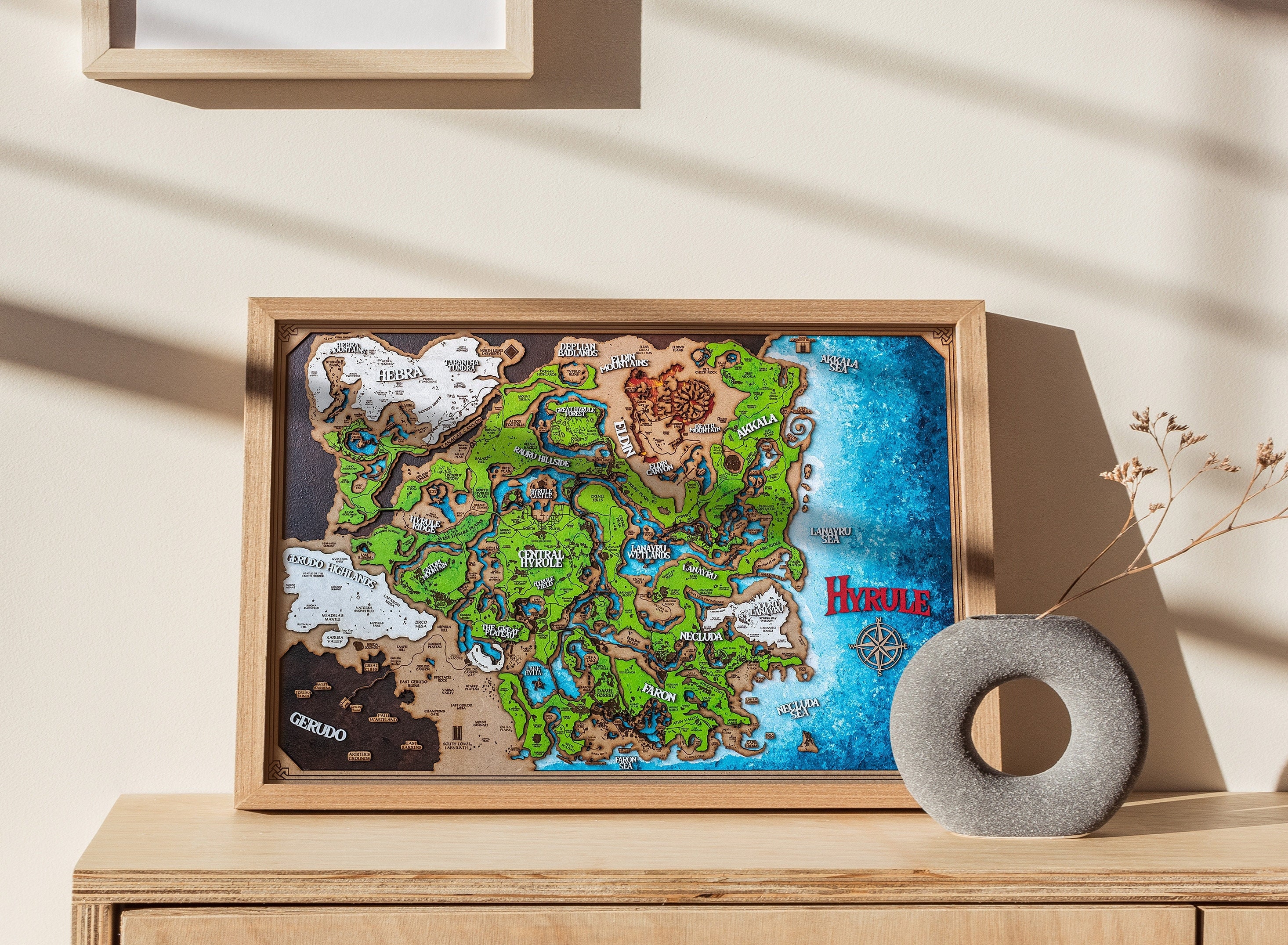 Legend of Zelda Breath of the Wild Map Nintendo Room Decor 