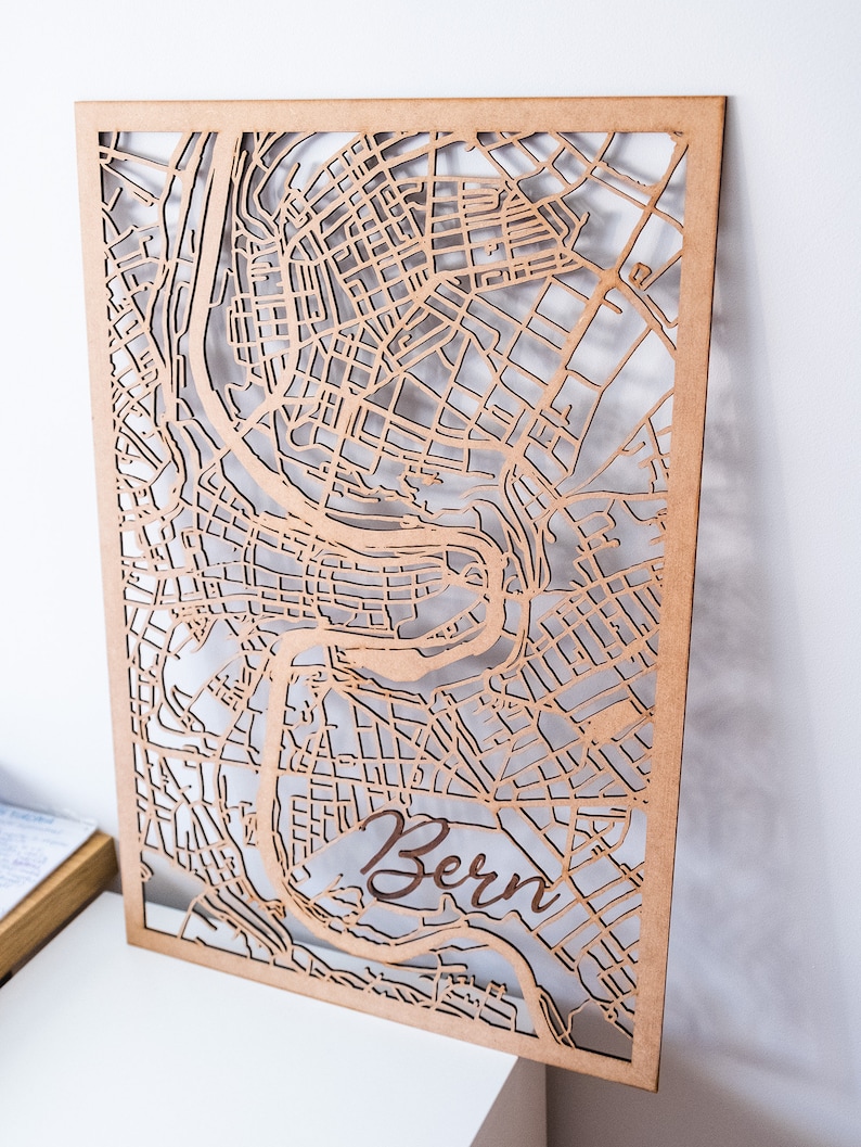 Wood Art Wood City Map Engraved Map Wood World Map With Etsy