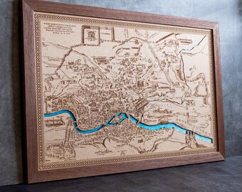 Ancient Rome Wood Map, 1570 Pirro Ligorio, Roman History Art