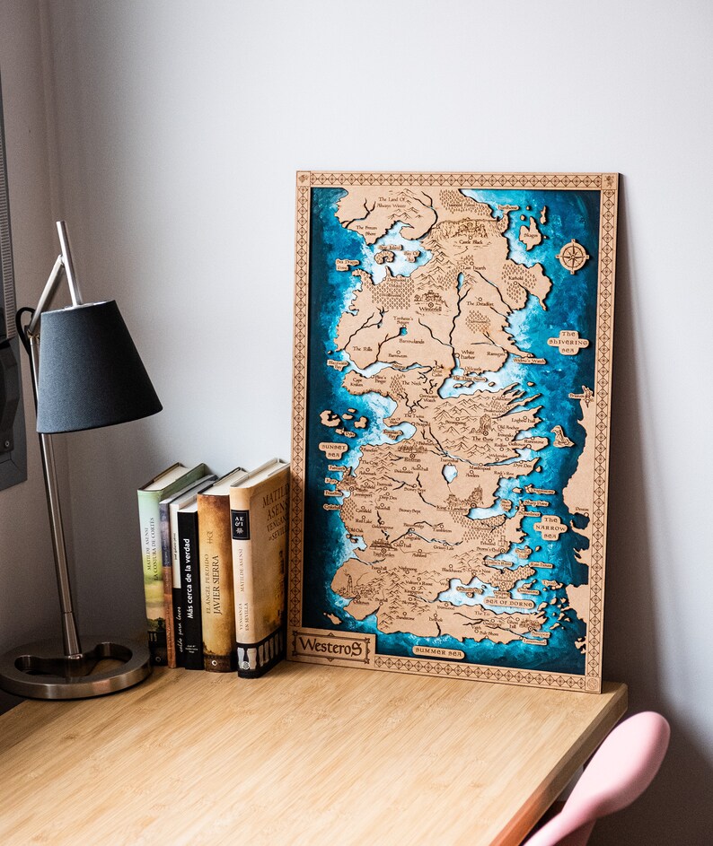 Buy Westeros Map Wood Game of Thrones Map Game Os Thrones Essos Online