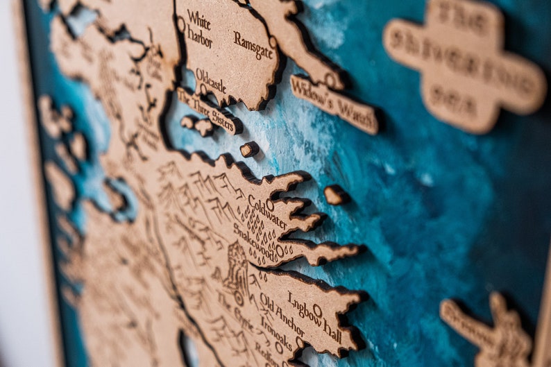 Buy Westeros Map Wood Game of Thrones Map Game Os Thrones Essos Online