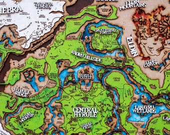 ゼルダの木製マップ、ゼルダのマップ、ハイラルの装飾、カスタム