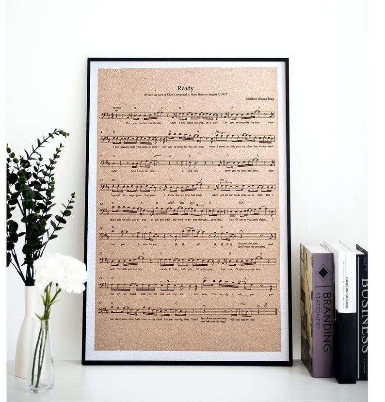 Engraving of Personalized Wood Sheet Music. Musical Etsy