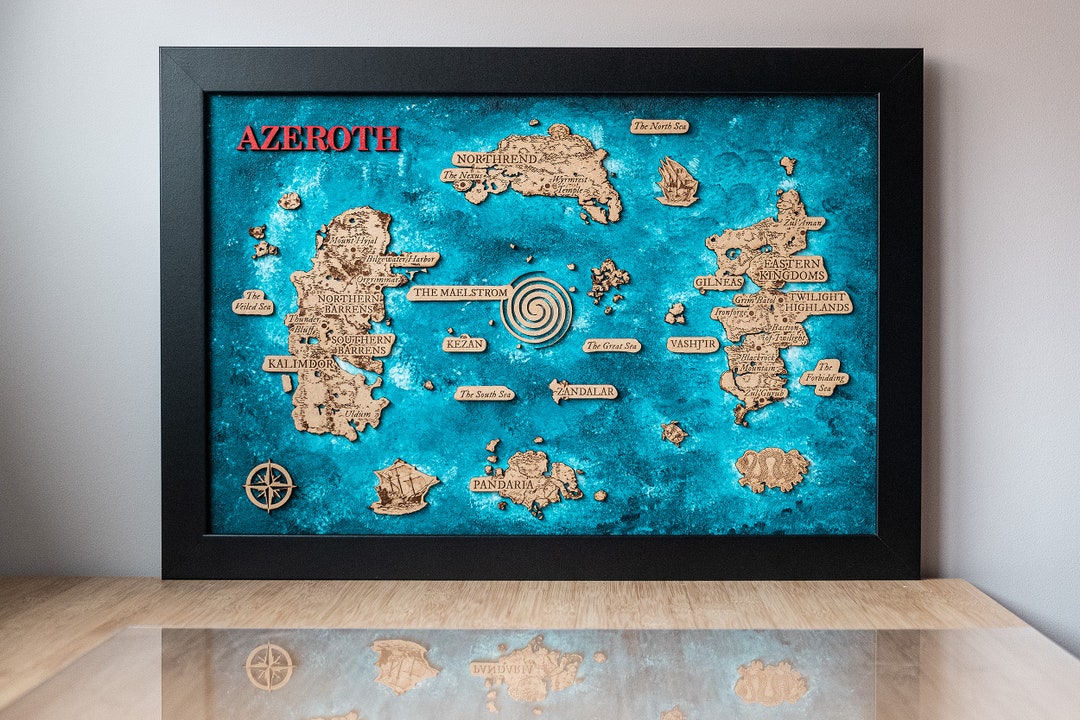 Azeroth Map WOW Map Map of Azeroth World of Warcraft Map - Etsy Canada