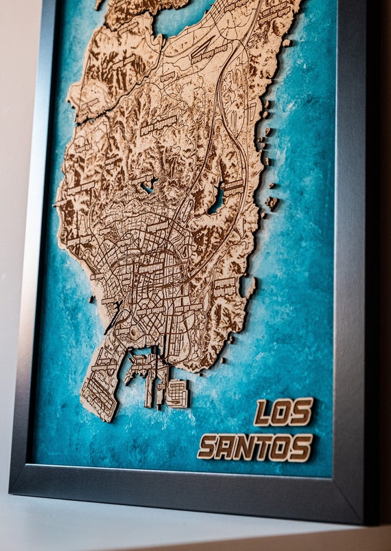 Map Of Los Santos Los Santos Map Wood Grand Theft Auto V Map Los Santos Gta V | Etsy India