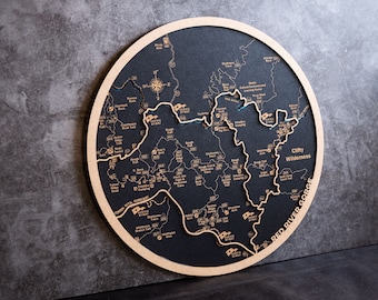 Laser Cut Wood Map, Red River Gorge, Custom City Art
