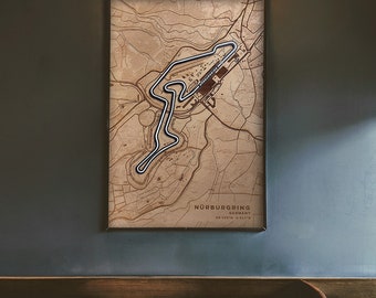 3D Wood Daytona Speedway Map, Personalized Racing Circuit Art