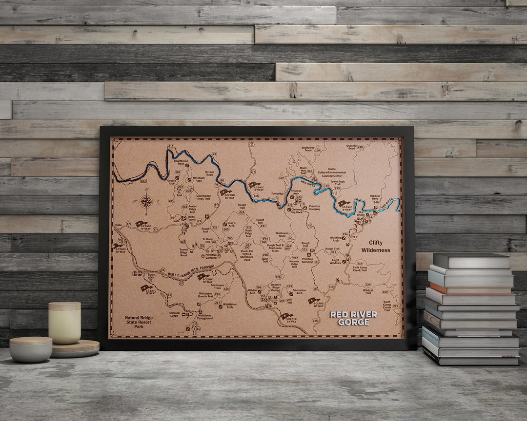 Red River Map, Red River Canvas, Red River Poster