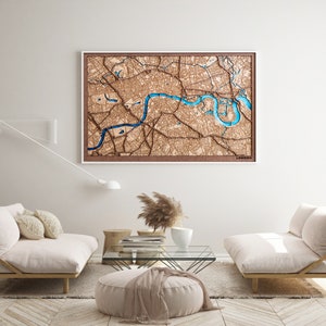 London, Custom city map. Any city engraved in wood and laser cut. Custom wood map. Wooden city map. Wood art. Personalized gifts image 4