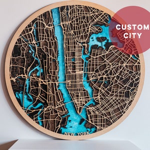 Carte circulaire de fabrication personnalisée au laser. Arte mapa en madera. Carte laser à saisir. Décoration avec cartes.
