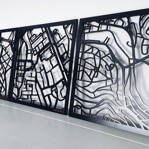 Lasergesneden kaart, Aangepaste houtkaart, Laserkaart, Houtgravure.. Wanddecoratie. Houtkunst, Houten stadsplattegrond,, Gegraveerde kaart, Houten wereldkaart met rivier,