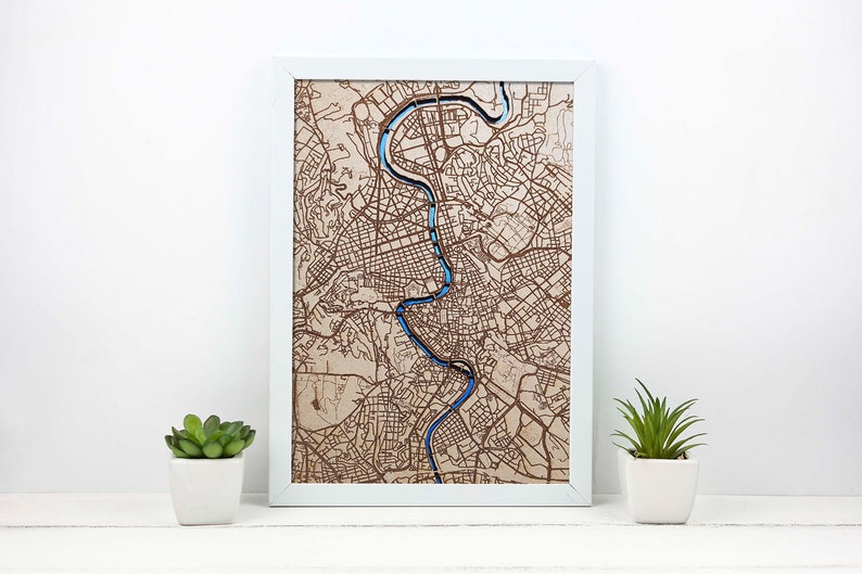 Wood art Wood city map Engraved map Wood world map with Etsy