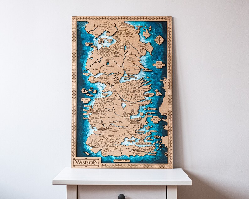 Buy Westeros Map Wood Game of Thrones Map Game Os Thrones Essos Online