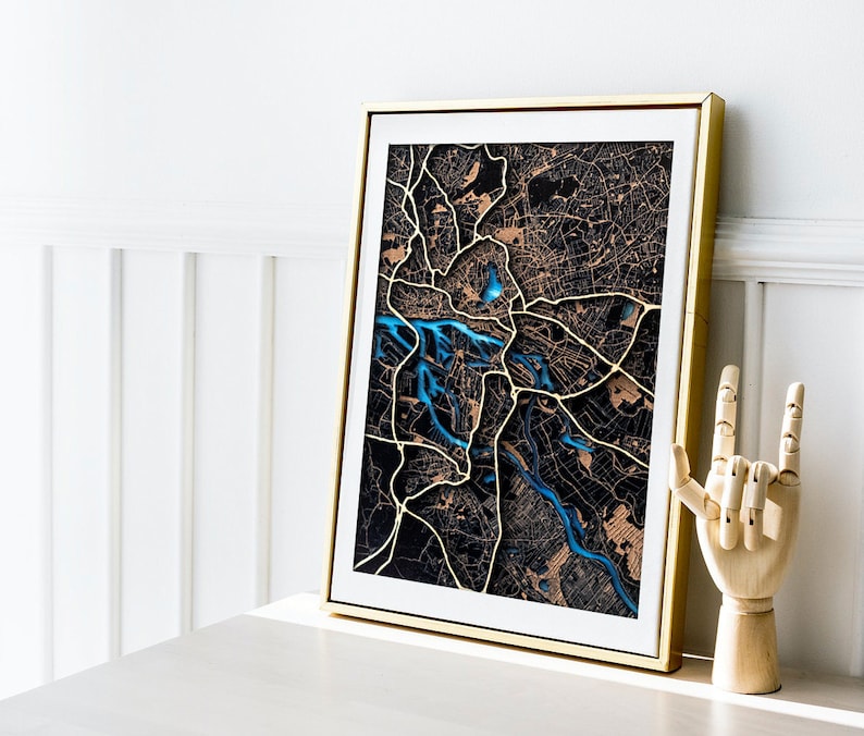 Wooden World City Map Wall Art Decor Home Rustic Travel Push Etsy