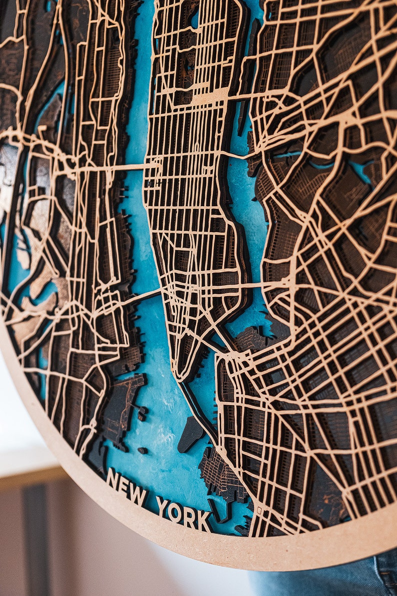 Wood Art Wood City Map Laser Circular Map Wood World Map Etsy