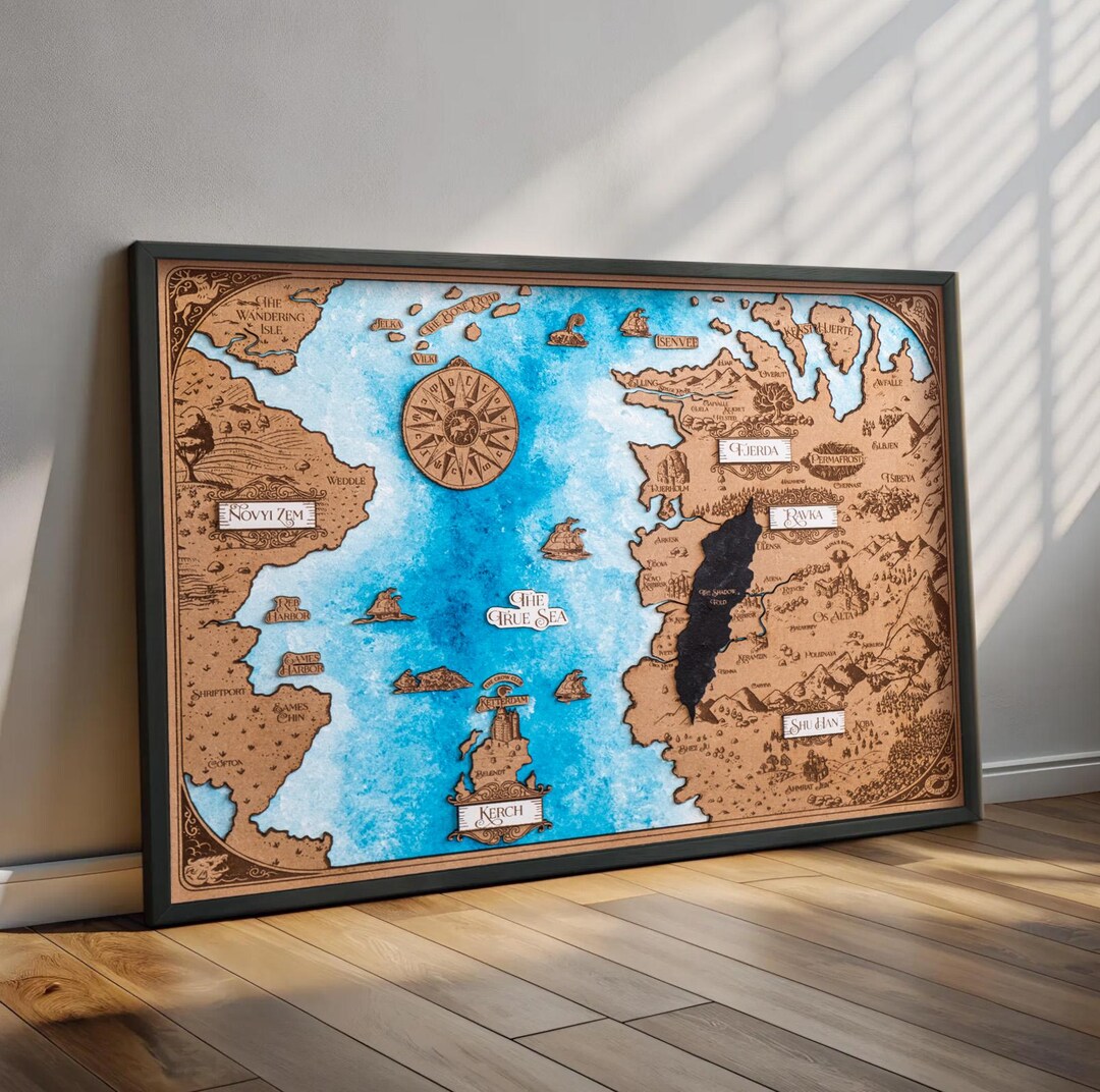 Shadow Bone Map Grishaverse Wood Map, Gift for Him, Shadow and Bone Map, Ravka Wood Map ...