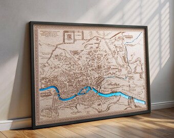 Wooden Ancient Rome Map, 1570 Pirro Ligorio, Roman Empire